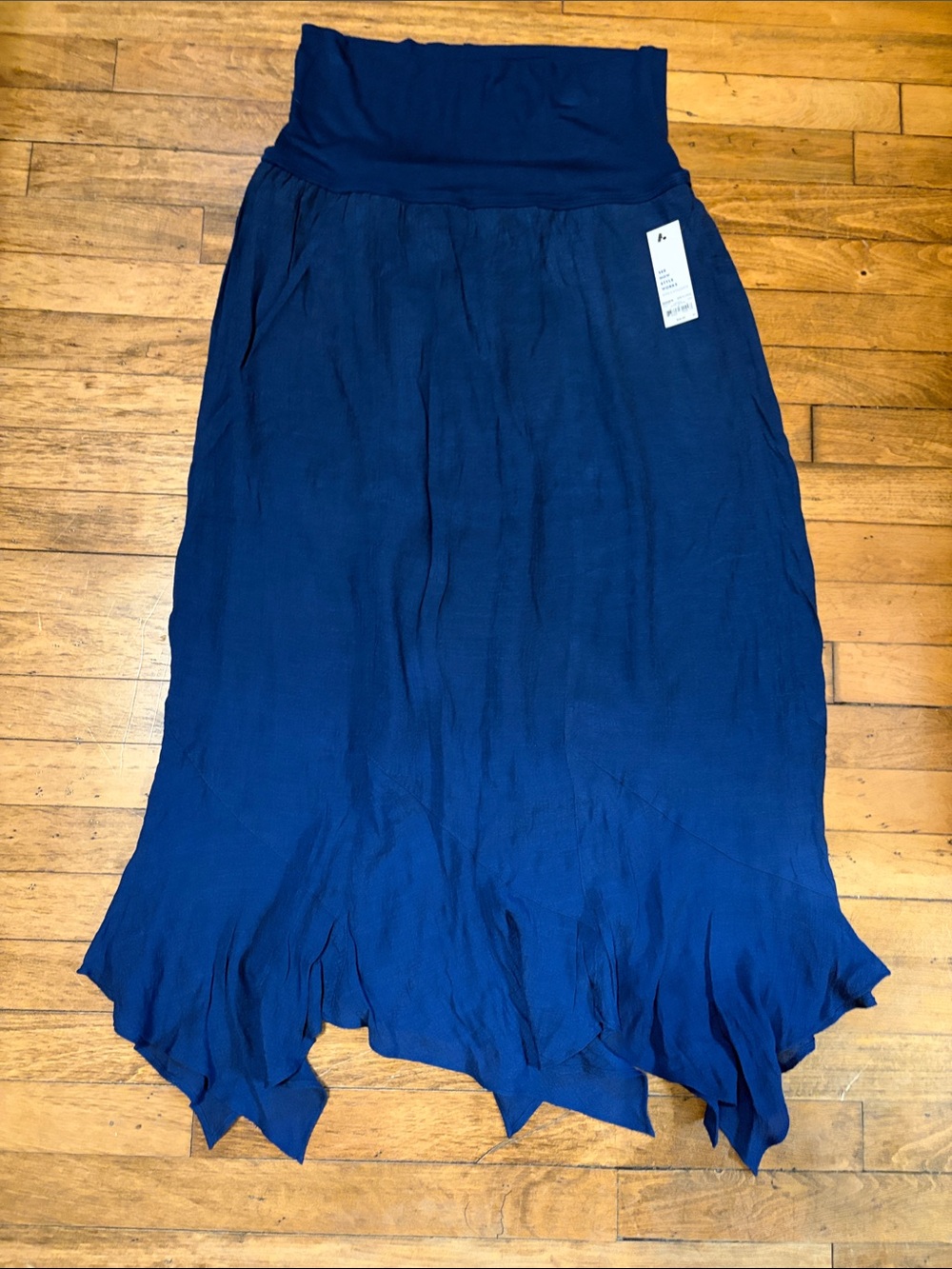 Apt. 9 Deep Navy Asymmetric Hem Maxi Skirt